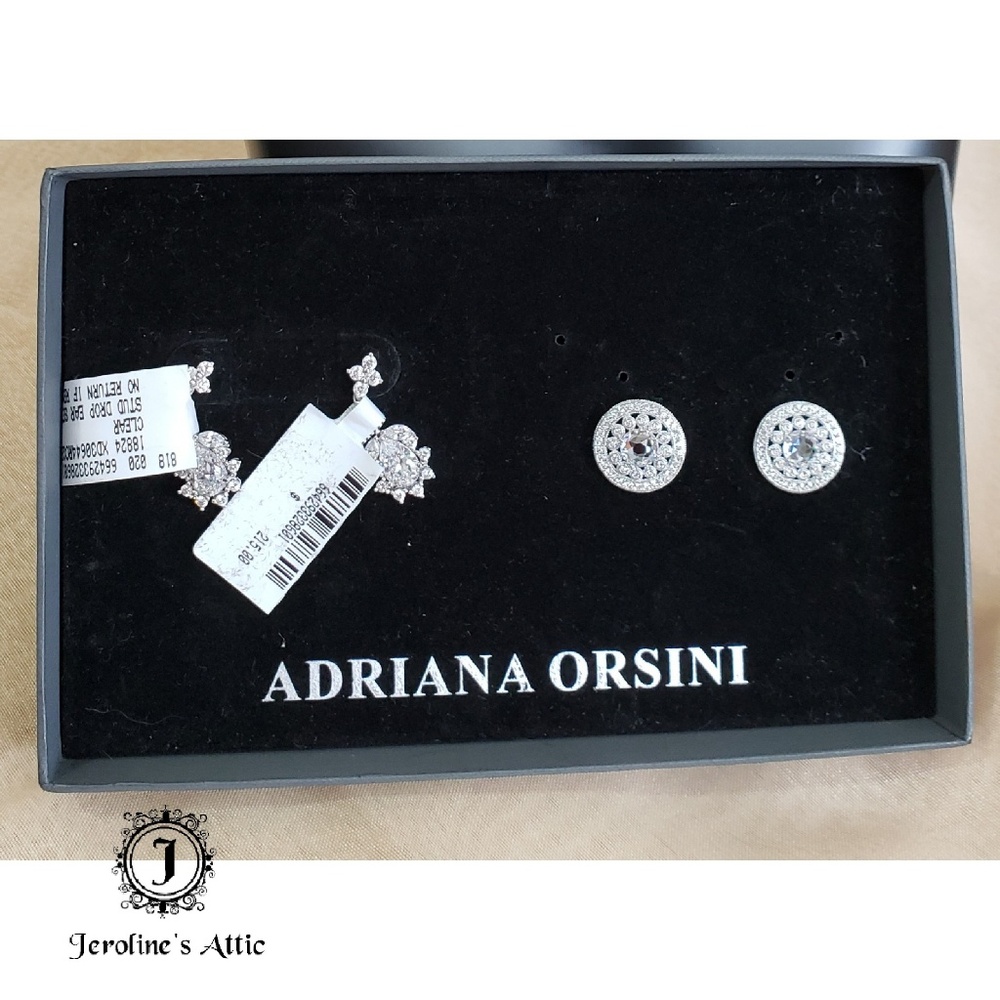Adriana Orsini Set of Two Silver Drop Earrings